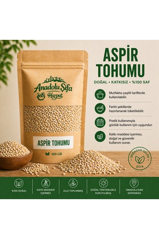 Anadolu Şifa Harput Aspir Tohumu 100 Gr Doğal Ve Katkısız Kurutulmuş Aspir Tohumu