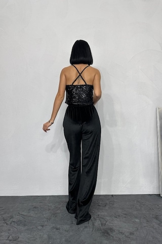 Reka Moda Siyah Askılı Degaje Bluz Siyah