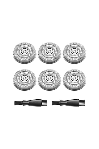 Sweetlf Elektrikli Tıraş Makinesi Sws7105 Sws7105bk İçin Sweet Lf Yedek Kafaları İçin 6 Paket Sweetlf Yedek Bıçaklar, Erkekler İçin Sweetlf Elektrikli Tıraş Bıçakları, 2 Temizleme Fırçası