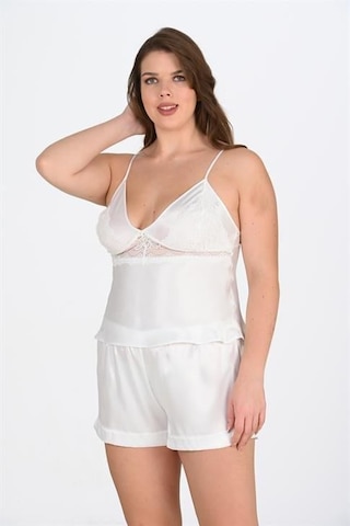 Primoda Aria's Closet Büyük Beden Ekru Şort Takımı Ekru