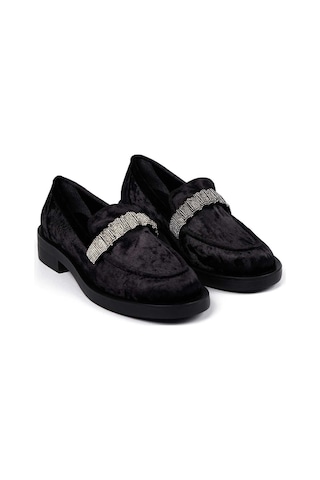 Bestello Taşlı Termoplastik Loafer 281-9038 Kadın Ayakkabı Siyah