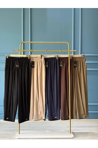 Sentez Titan Paça Pile Düğmeli Rahat Pantolon 5643 Taş