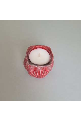 Âric Kırmızı Deniz Kabuklu Bardakta Dekoratif Soya Wax Mum 002