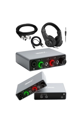 Glx-700gr-h Üst Segment Usb Stüdyo Ses Kartı 2 Giriş 2 Çıkış 24bit/192khz Kulaklık Ve Kablo Dahil