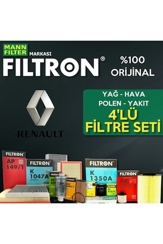Renault Clio 4 1.5 Dci Filtron Filtre Bakım Seti 2012-2016 (495585146)