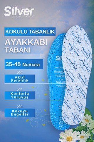 Silver Ter Ve Koku Önleyici Aktif Ferahlık Ayakkabı Tabanlığı 35-45