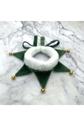 Elmpaly Koyu Yeşil M Boy Evcil Hayvan Atkısı Kedi Köpek İçin El Yapımı Yünlü Çan