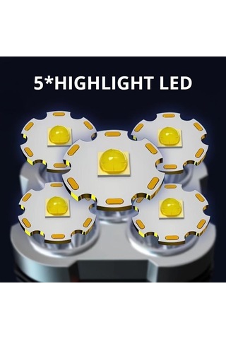 Gümüş Cob Yan Işıkları İle 5 Led El Feneri, Usb Şarj Edilebilir El Feneri 4 Mod Meşale Açık Kamp Balıkçılık İçin Taşınabilir Çalışma Işığı Gümüş