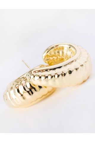 Jimmy Key Jimmy Key Altın Rengi Sarmal Model Yarım Halka Küpe 6sw438986150