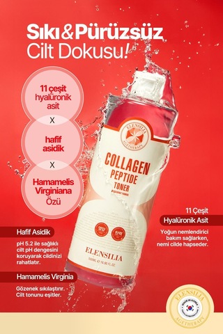 Elensılıa Kolajen ve Peptit İçeren Tonik Elensilia Collagen Peptide Toner 500ml büyük boy