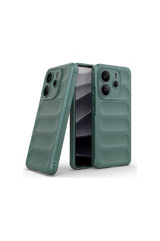 Xiaomi Redmi Note 14 4g Kılıf Kamera Korumalı Esnek Silikon Parmak Şeritli Systemcom Lacivert