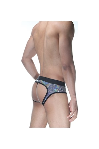 Erkek Gri Fantezi Giyim Simli Parlak Desenli Jockstrap Hf102105