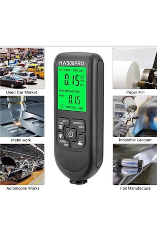 Hw-300pro Araba Boyası Film Otomatik Kalınlık Ölçer 0-2000um Fe & Nfe Kaplama Kalınlık Test Cihazı M