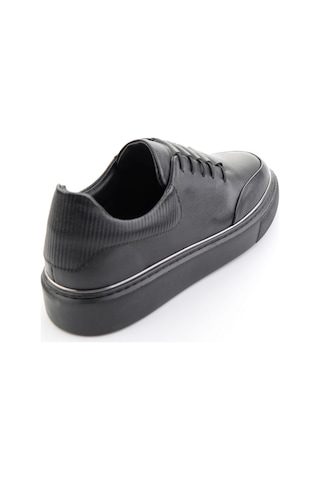 Siyah Hakiki Deri Erkek Sneaker E01585127543 Siyah