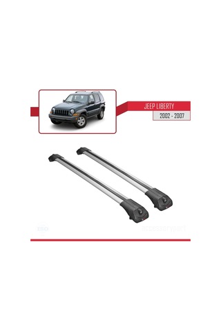 Jeep Liberty 2002-2007 Arası İle Uyumlu Ace-1 Ara Atkı Tavan Barı Gri