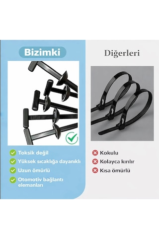 Çok Amaçlı Tamir Klipsi Cırt Kelepçe Akıllı Sekman Dayanıklı Plastik Kablo Bağı 50 Adet
