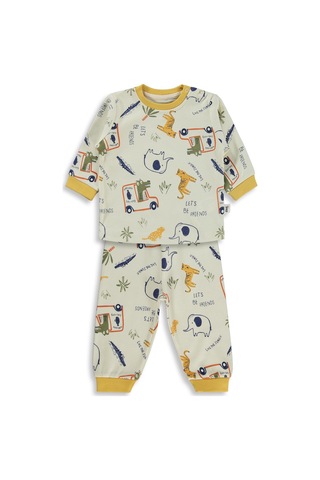 Civil Baby Araba Baskılı 6-18 Ay Pijama Takımı - Hardal