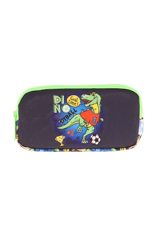 Kaukko Kids Yeşil Siyah, Dinazor Baskılı, Erkek Çocuk Üç Bölmeli Okul Kalem Çantası - L8266 Yeşil - Siyah