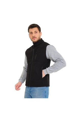 Şensel, Softshell Yelek, Siyah 118E2250 Su Itici,Rüzgar Geçirmez 001