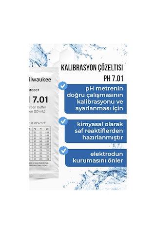 Milwaukee M10007b Ph 7.01 Kalibrasyon Çözeltisi 20 Ml Tek Kullanımlık Ph Tamponu