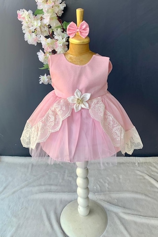 Fistolu Tütülü Kız Bebek Elbise PNPN160