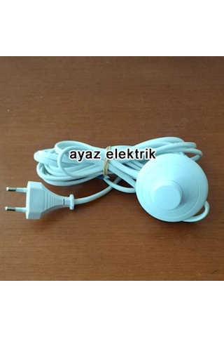 4 Metre Yerpuarlı Aç Kapa Anahtarlı Fişli Lambader Aplik Kablosu