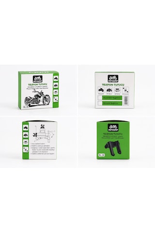 Kl34 Motosiklet / Bisiklet Ve E-scooter Uyumlu Telefon Tutucu Ayna + Gidona Bağlantılı