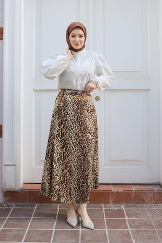 Armine Trend Leopar Desenli Etek-kahverengi 24kt103 Kahverengi