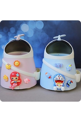 Novahub Pembe Sevimli Tavşan Kapaklı Masaüstü Çöp Kutusu - Dayanıklı Ve Şık Pembe