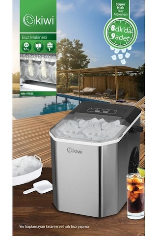 Kiwi KIM-4792 Ayarlanabilir Boyutlu 12 KG Kapasiteli Buz Makinesi