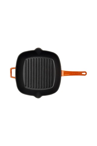 Lava Döküm Kare Izgara Tava Cam Kapaklı Döküm Demir Yekpare Saplı Ölçü 26 x 26 cm 001