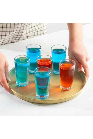 Porsima Glass 6591 Kahve Yanı Su Meşrubat Bardak Takımı 6lı Sunumluk Shot Bardağı Seti 100 cc