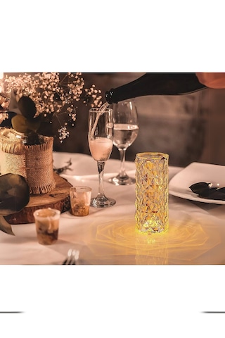 Kristal Elmas Led Dokunmatik Sensör Usb Şarjlı Masa Lambası R...