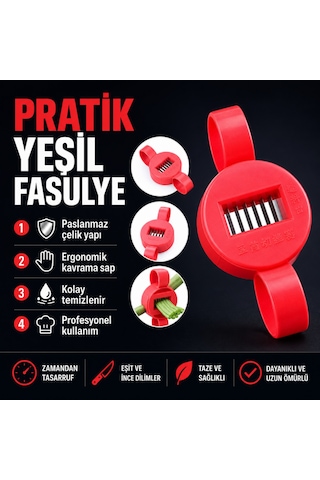 Mucit Home Pratik Yeşil Fasulye Doğrama Aparatı,fasulye Dilimleme Aleti Pempe