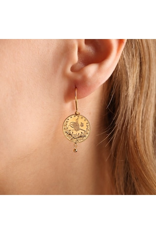 Sembol Gold 14 Ayar Altın Reşat Sallantılı Küpe Toplu