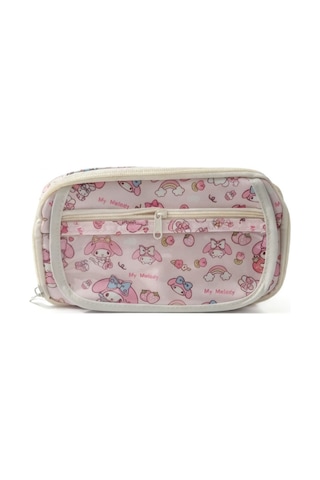 My Melody Desenli Çok Bölmeli Kalemlik - Peluş Broş-sticker-klips Hediyeli Pembe