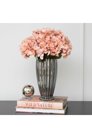 Füme Cam Dekoratif Vazo Füme