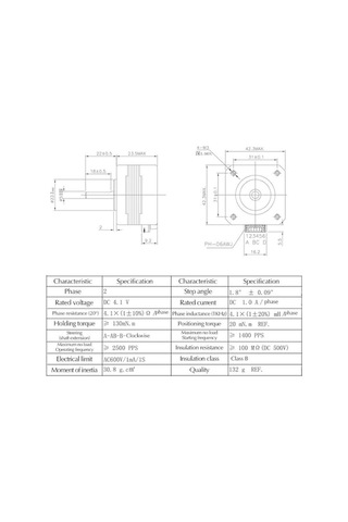 Fortunelane 17hs4023 Adım Motoru, 14 N.cm Tutma Torku, 100cm Korozyon Savar Kablolu, Yüksek Kaliteli 3d Yazıcı Parçası Ve Makine