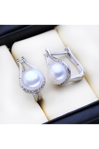 Siyah Lsooyh Doğal Tatlı Su Inci Kolye Çiçek Kolye Moda Saplama Küpe Yüzükler Kadınlar Için Inci Takı Setleri Siyah