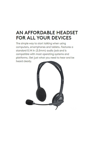 Shineyee Logitech H111 Kulaküstü Kulaklık: 3.5mm Kablolu, Döner Mikrofonlu, Stereo Ses, Oyun/müzik/arama İçin, Ayarlanabilir Başağzı