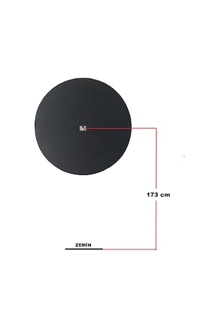 Dartsan DAY7212S Board Arkalığı Yuvarlak Model Siyah  72 CM Çap