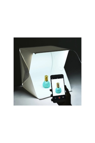 Mini Stüdyo 40x40 Cm Led Işıklı Pratik Katlanabilir Ürün Fotoğraf Çekim Çadırı Taşıma Çantalı Çok Renkli