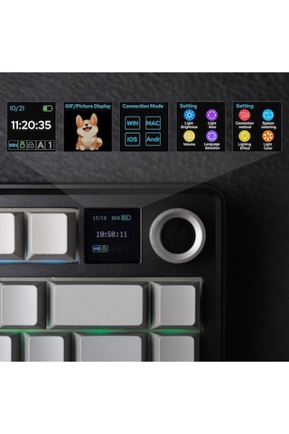 Aula F75 Max Mekanik Rgb Tkl Reaper Switch Kablosuz Makrolu Hot Swap Klavye Gri