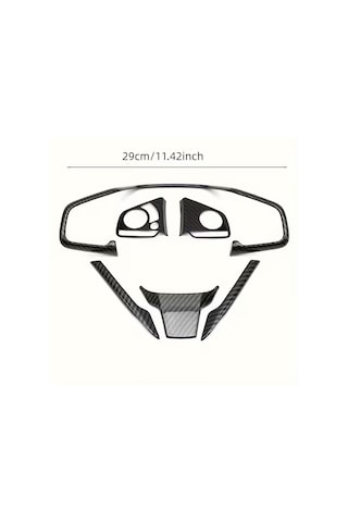 Honda Civic Fc5 Fk7 Karbon Fiber Direksiyon Düğmesi Kaplama 2016-2020 6 Parça Siyah
