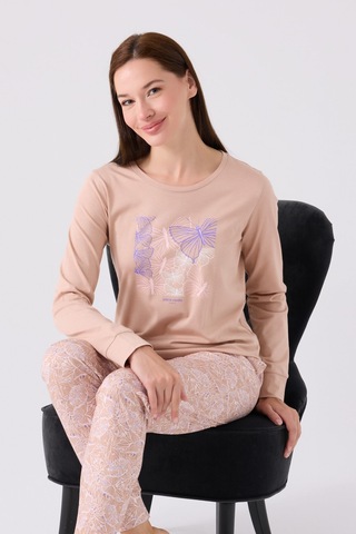 Pierre Cardin Kadın Kahverengi Pijama Takımı Pc8878-s-v1 Kahverengi