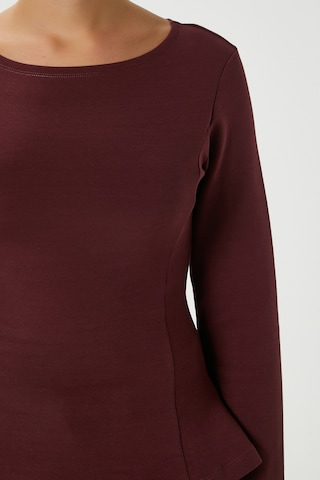Ritnice Kadın Runa Premium Bordo Peplum Bluz Bordo