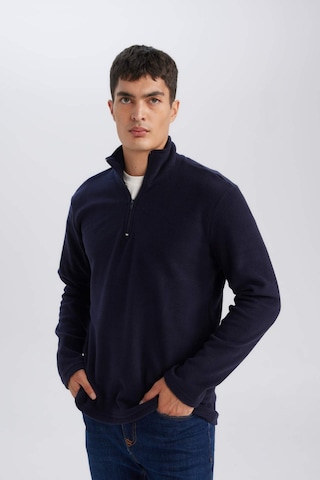 DeFacto Lacivert Tüylenme Yapmayan Soğuk Geçirmez Regular Fit Dik Yaka Fermuarlı Polar Sweatshirt Y3996AZNSNV28