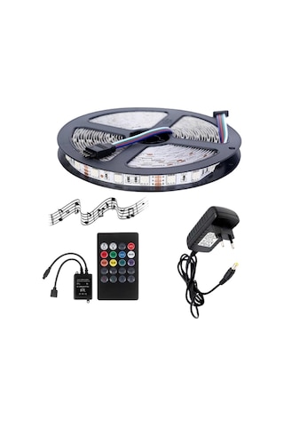 Sese ve Müziğe Duyarlı Rgb Led 5-10 Metre 5050 Smd 3 Çip Set (229337725)