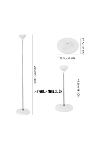 Metal Çubuklu Yüksekliği Ayarlanabilir Balon Kulesi Standı 210 Cm Dayanıklı & Şık Tasarım Şeffaf
