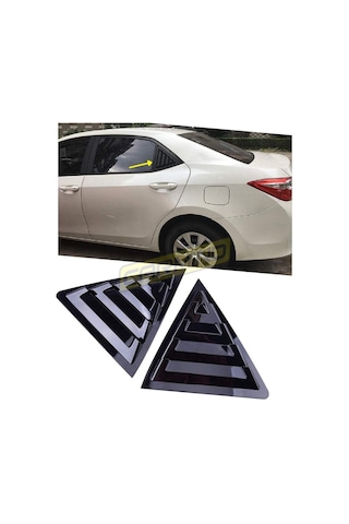 Toyota Corolla Uyumlu Kelebek Cam Vizörü Piano Black 2014-2018